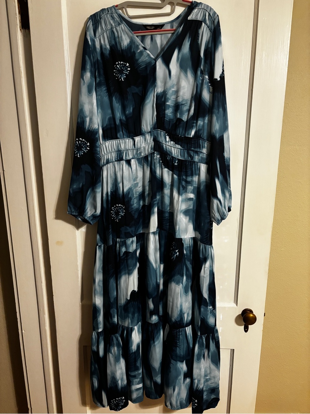 Simply Vera Vera Wang Blue Tie-Dye Floral Maxi Dress